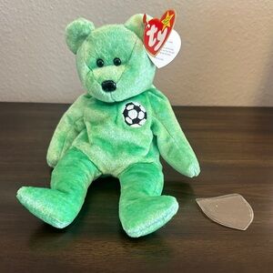 Vintage 1998 Beanie Baby Soccer Bear Kicks
